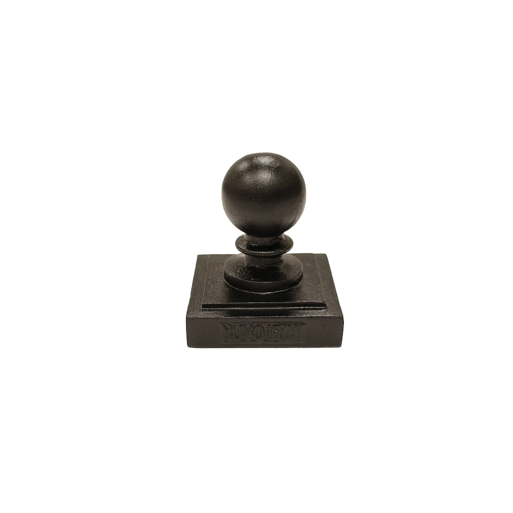 4 in. x 4 in. Black Aluminum Ornamental Ball Post Cap