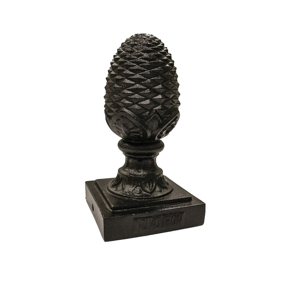 6 in. x 6 in. Black Aluminum Ornamental Pineapple Post Cap