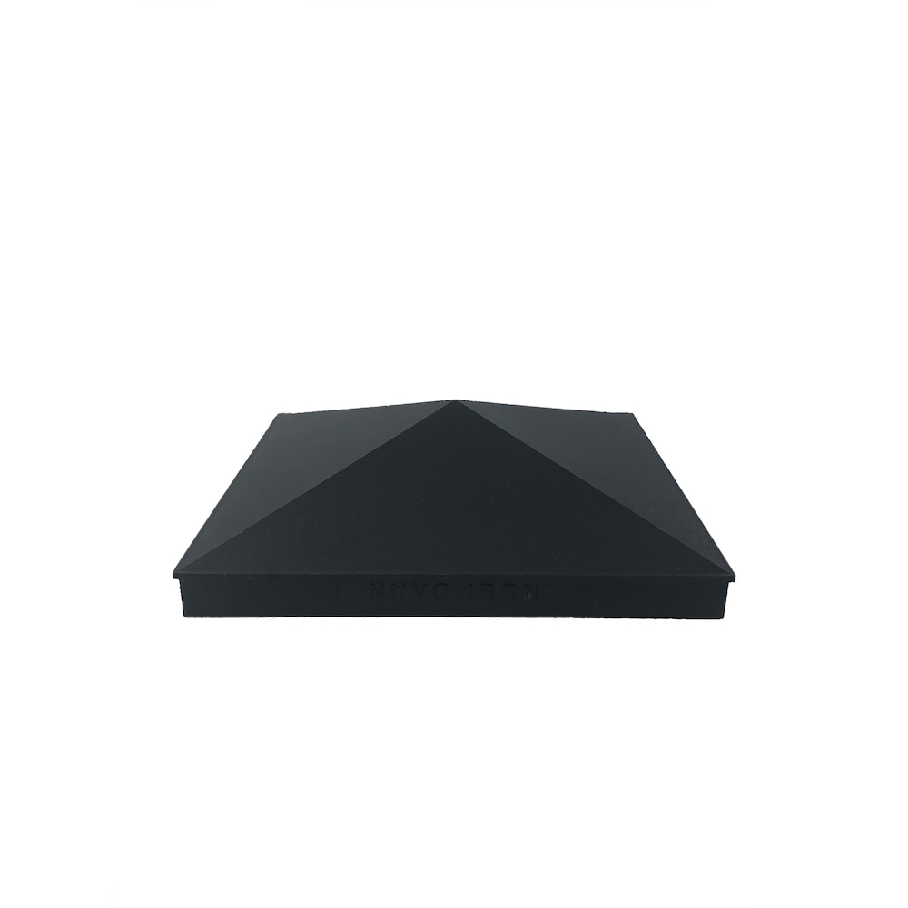 8 in. x 8 in. Black Aluminum Ornamental Pyramid Post Cap