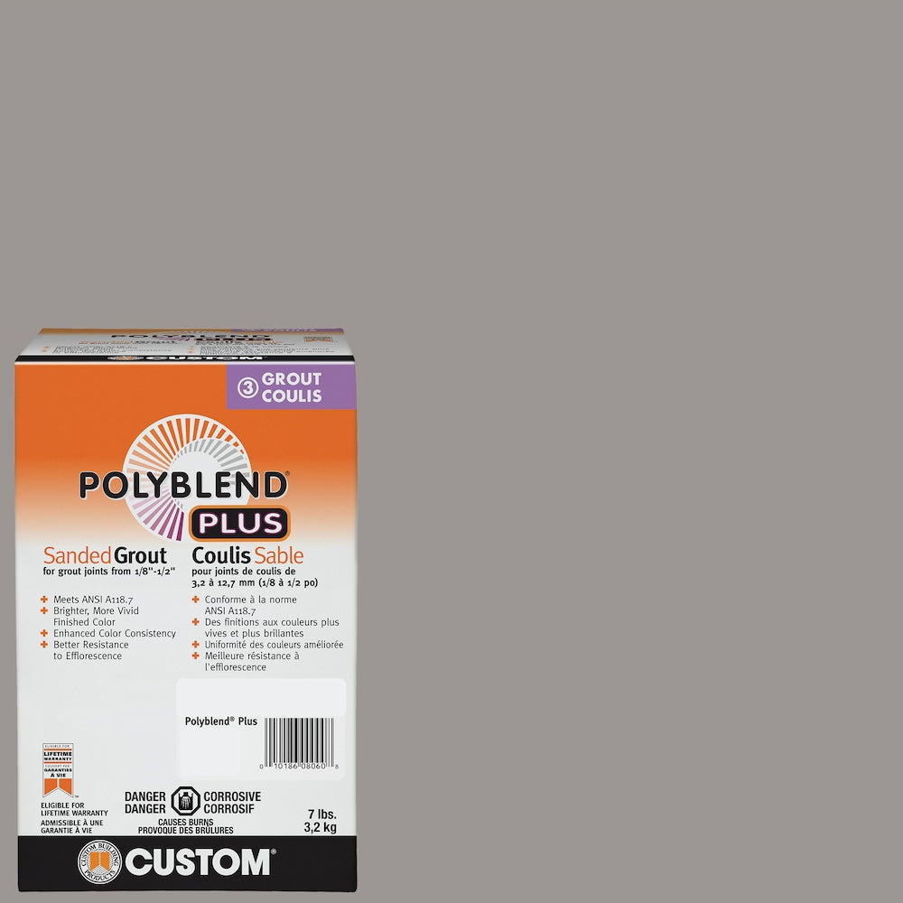 Polyblend Plus 7 lb. 165 Delorean Gray Sanded Enhanced Colour Grout for Interior and Exterior Locations