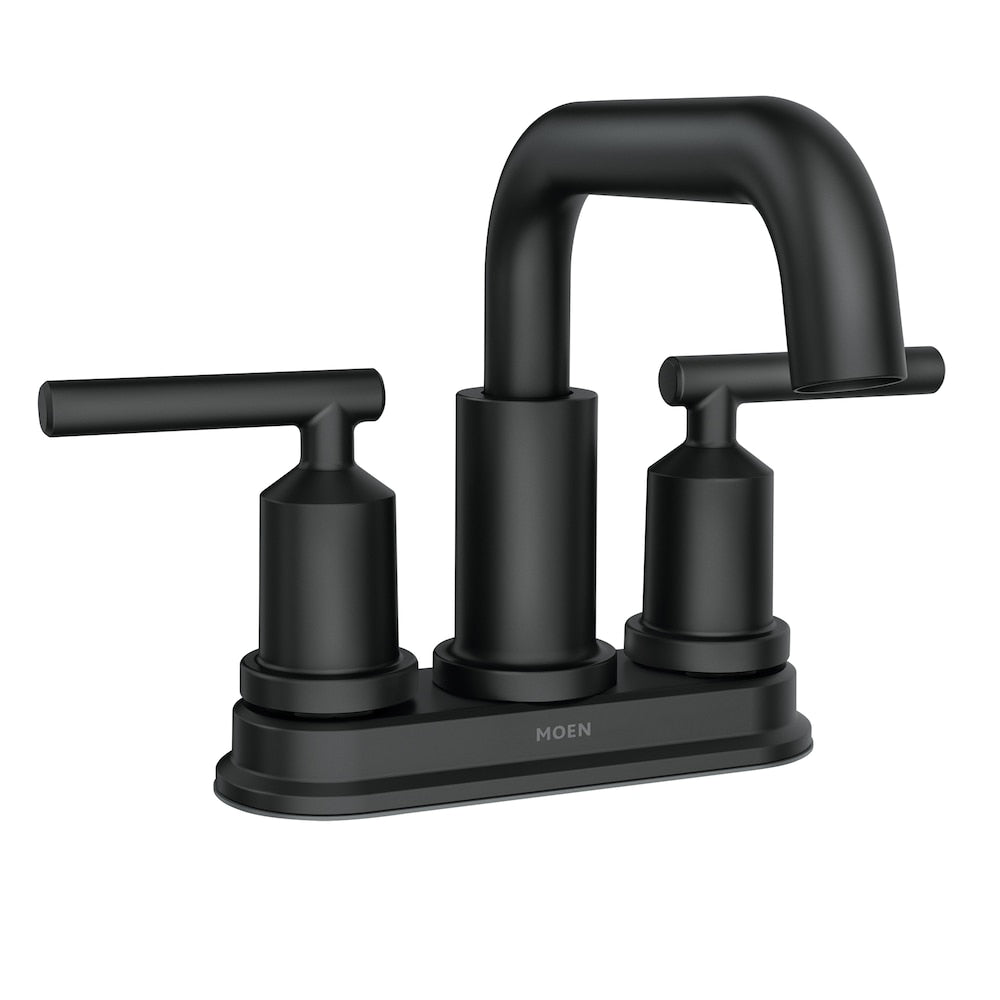 Robinet de lavabo de salle de bain Breese à 2 poignées de 4 pouces en noir mat (robinet inclus)