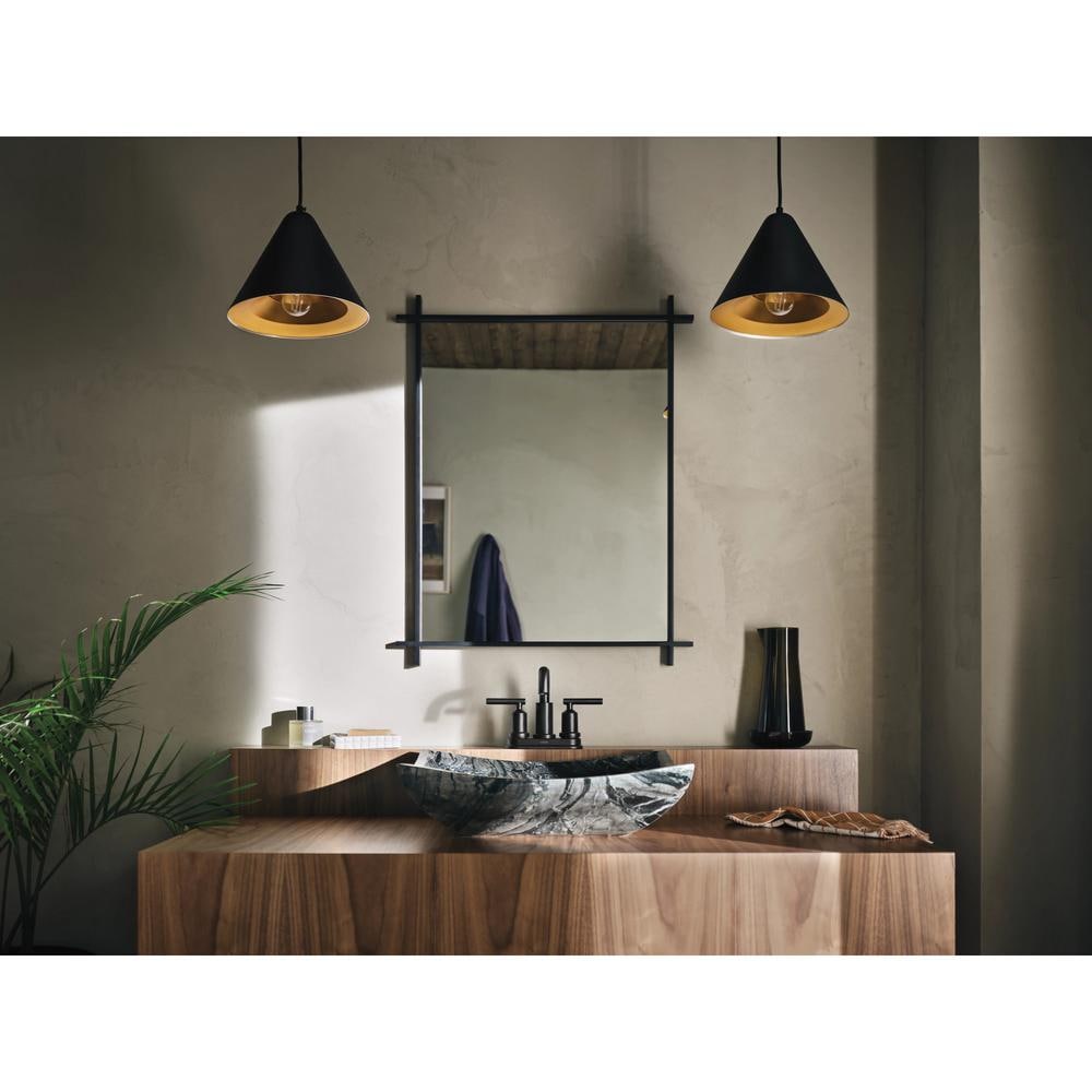 Robinet de lavabo de salle de bain Breese à 2 poignées de 4 pouces en noir mat (robinet inclus)