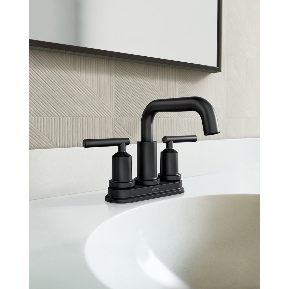 Robinet de lavabo de salle de bain Breese à 2 poignées de 4 pouces en noir mat (robinet inclus)