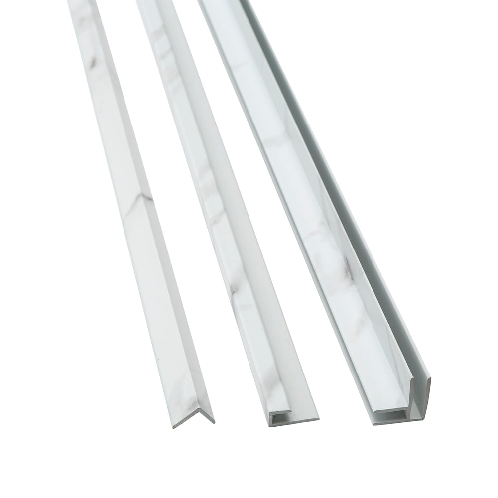 Palisade Carrara Marble Vinyl 0.93-inch x 94-inch x 0.93-inch Molding Trim Kit, 3.66 sq ft