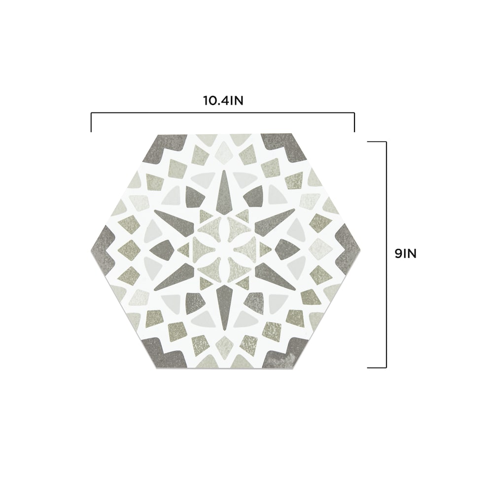 Ribera Peel & Stick Hexagon Floor Tiles Set of 20