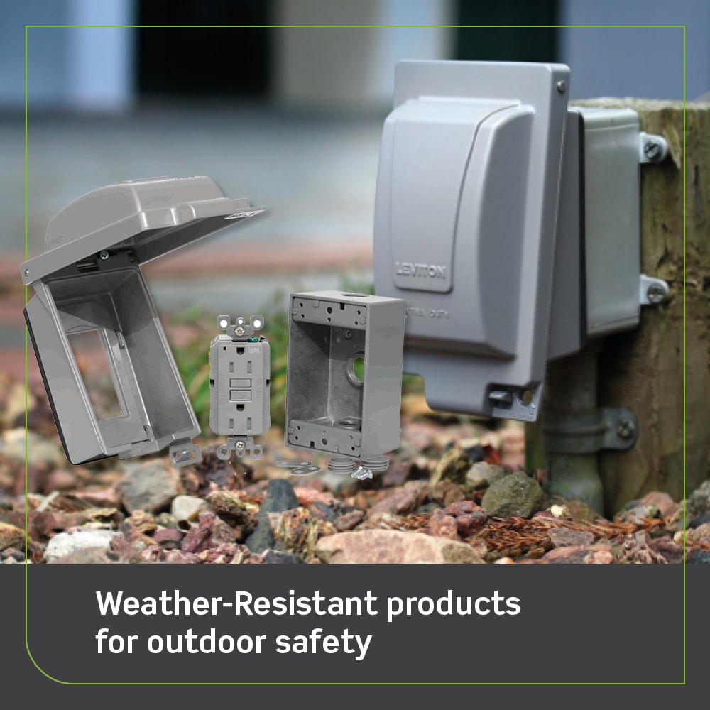Tamper-Resistant Receptacle GFCI Weatherproof Electrical Box Cover Kit, Grey