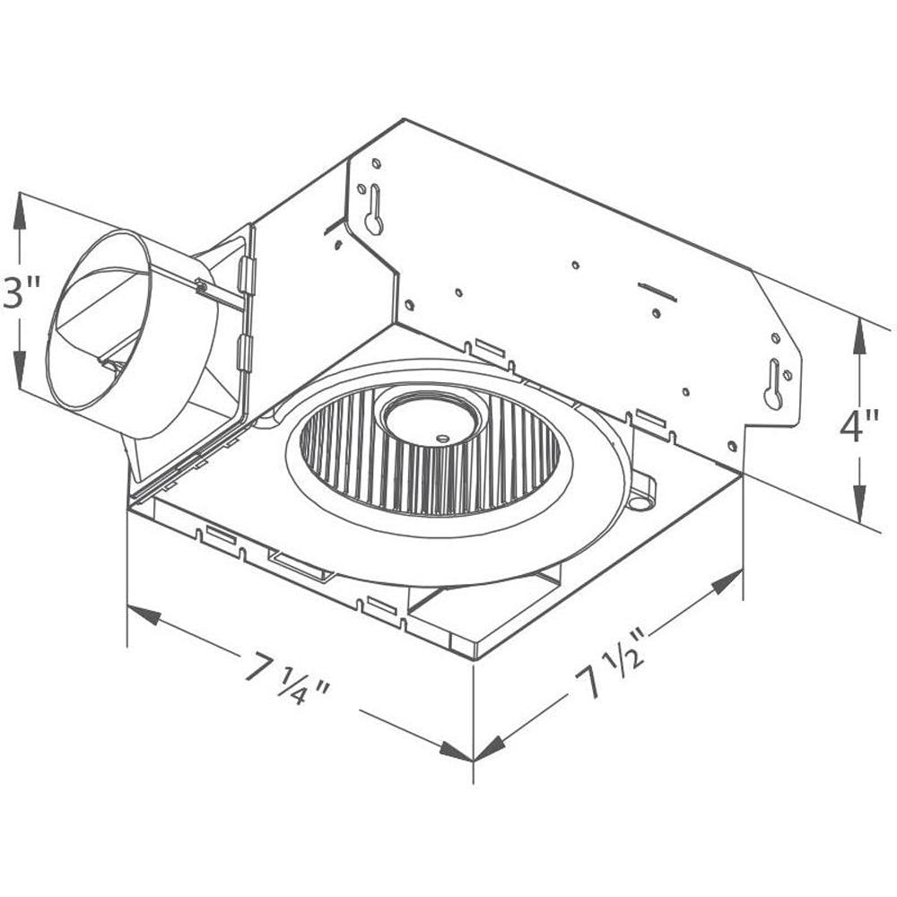 Slim 50 CFM Wall/Ceiling Bathroom Exhaust Fan, Energy Star