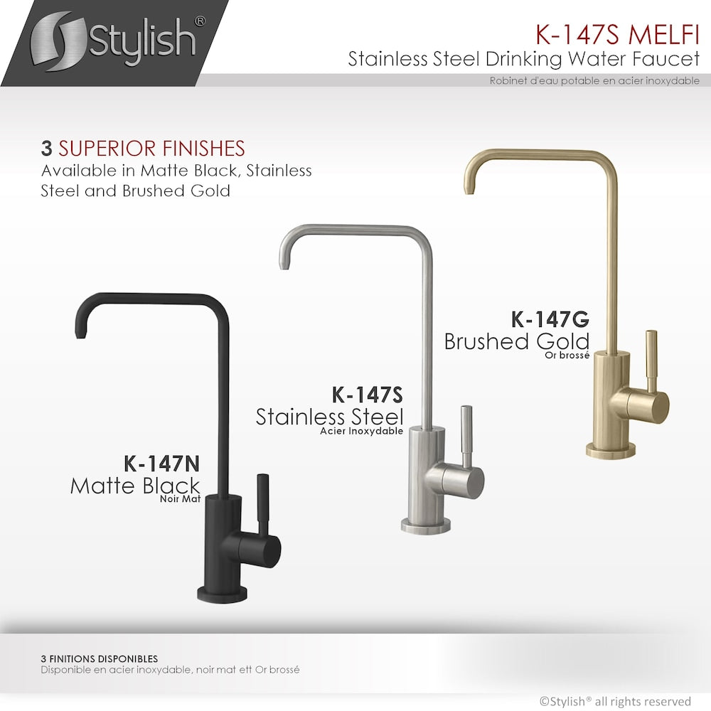 Kitchen Sink Drinking Water Tap Faucet in Stainless Steel Brushed Finish