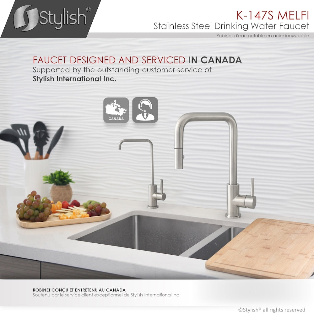 Kitchen Sink Drinking Water Tap Faucet in Stainless Steel Brushed Finish
