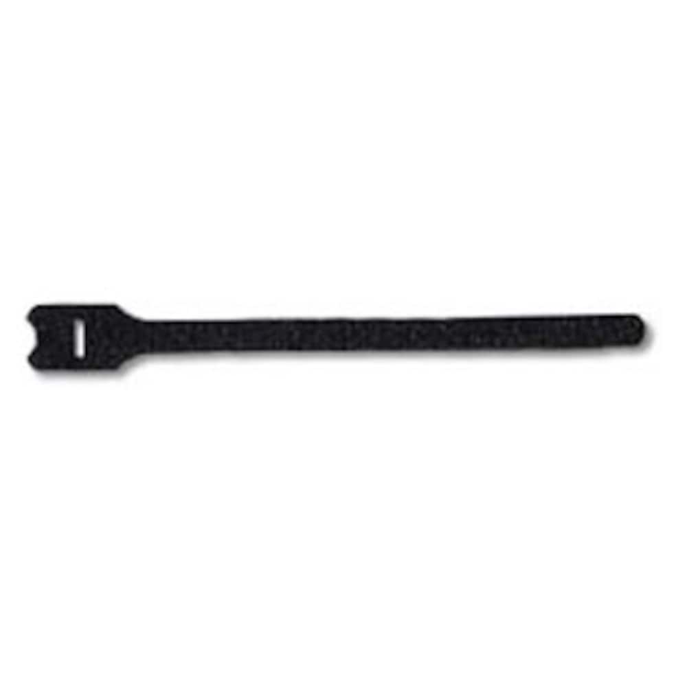 8" Recloseable Velcro Tie Wraps, 25-Pack in Black