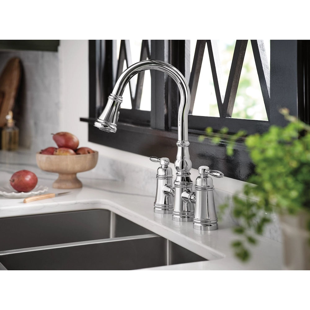 Robinet de cuisine à tirette Weymouth en chrome