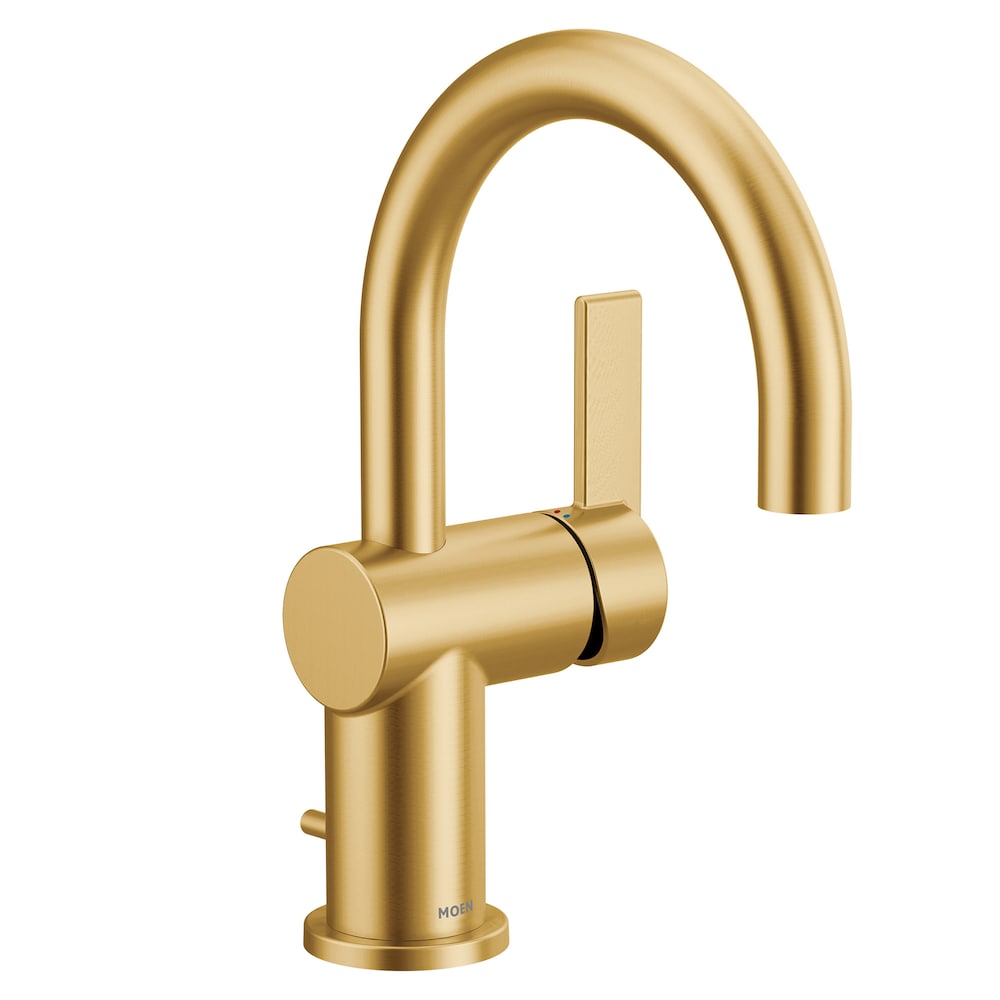 Robinet de lavabo de salle de bain à poignée unique de 4 pouces de Cia avec plaque de pont en or brossé (robinet inclus)