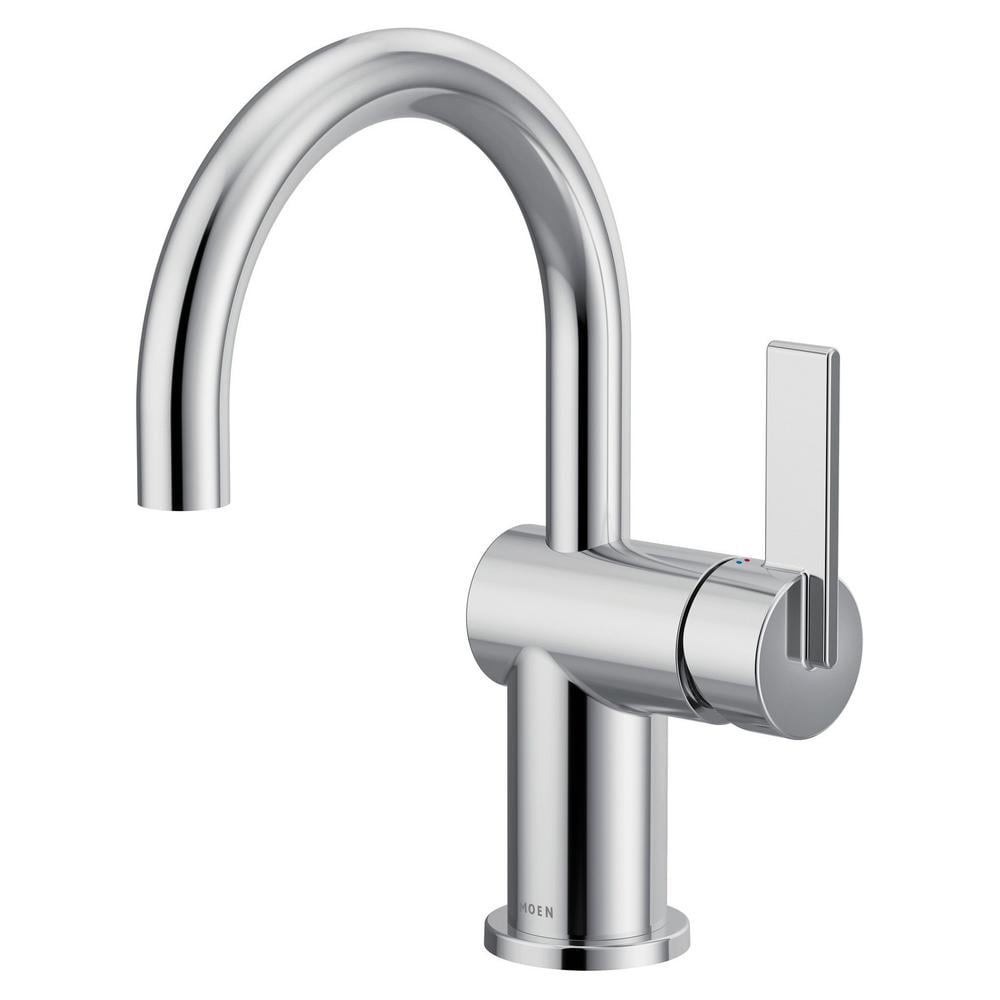 Robinet de lavabo de salle de bain sans contact à poignée unique Motionsense Wave de 4 pouces avec plaque de pont en chrome (robinet inclus)