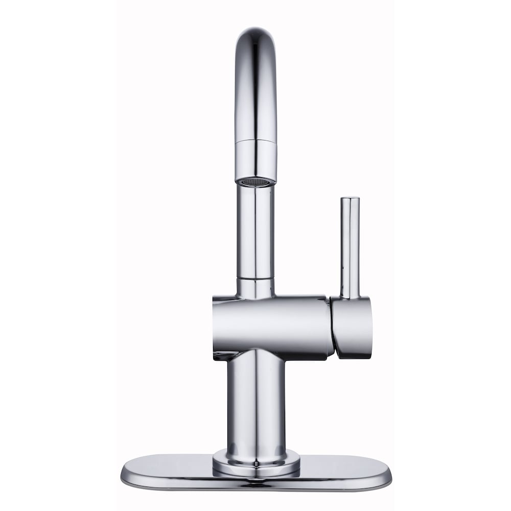 Dorind 4-inch Centerset Single-Handle High-Arc Bathroom Faucet Pop-Up Drain Kit in Chrome
