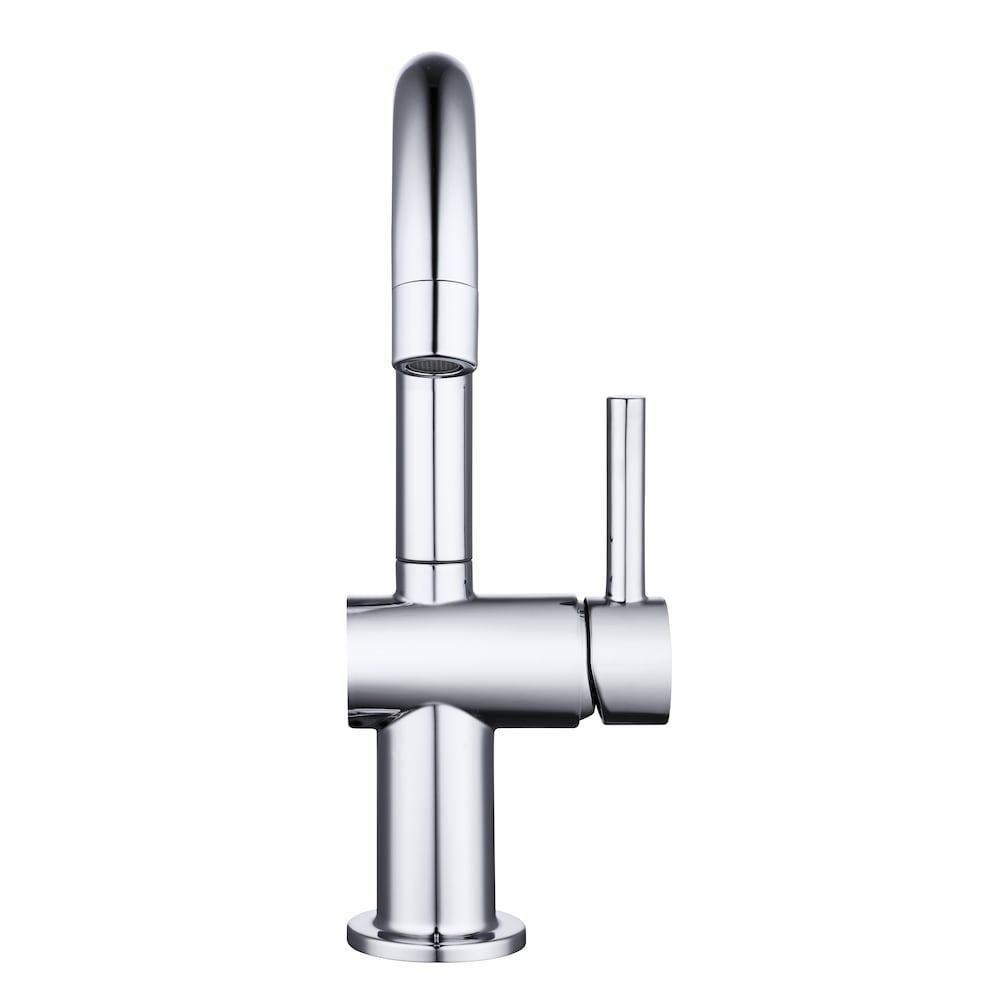 Dorind 4-inch Centerset Single-Handle High-Arc Bathroom Faucet Pop-Up Drain Kit in Chrome