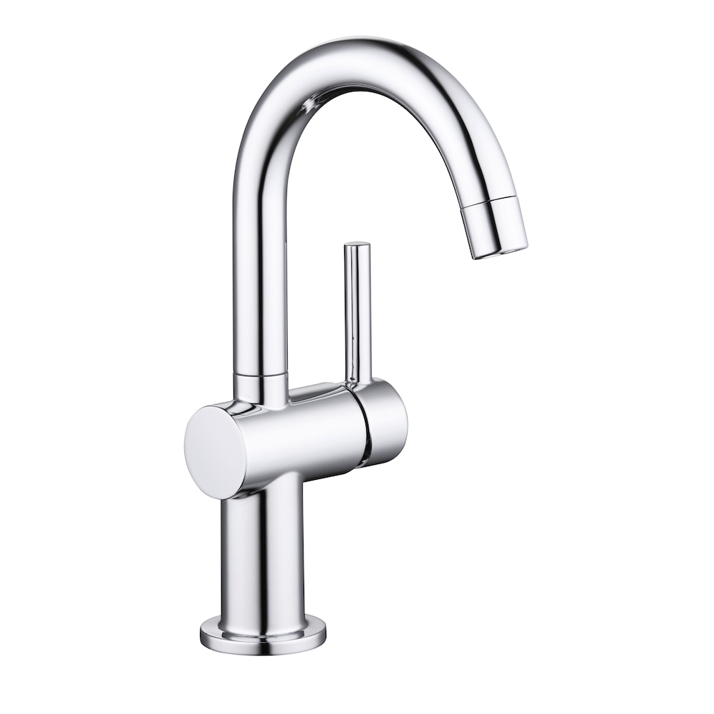 Dorind 4-inch Centerset Single-Handle High-Arc Bathroom Faucet Pop-Up Drain Kit in Chrome