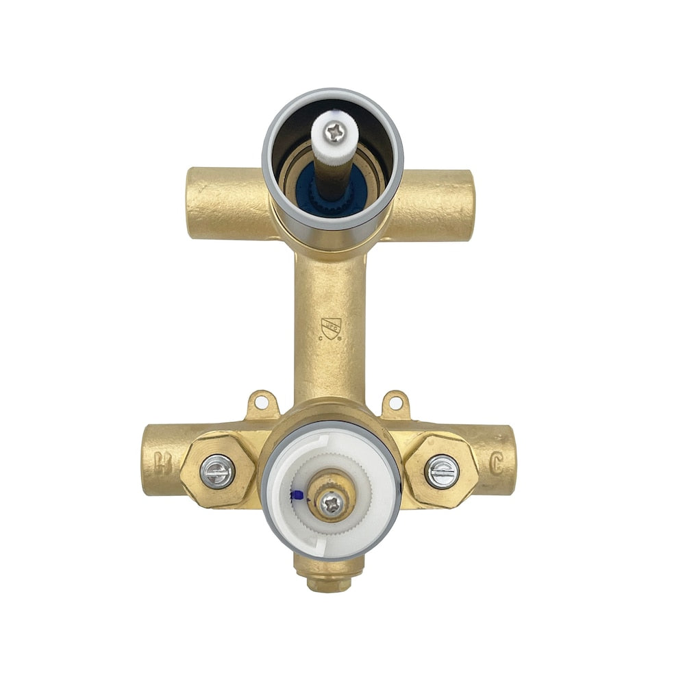 Vanne thermostatique avec inverseur 3 voies (2 voies + combo) - Fini chromé