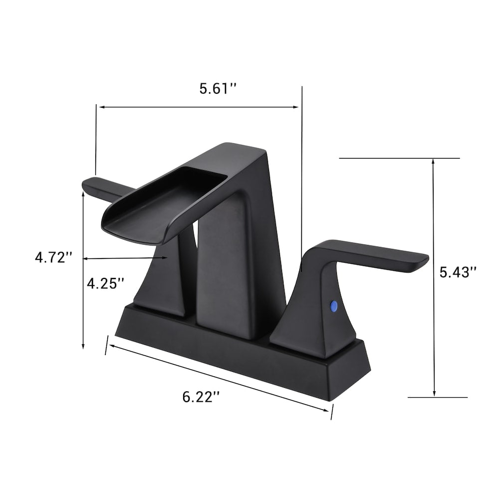 4 inch Centerest Double Handle Bathroom Sink Faucet with Drain Assembly in Matte Black
