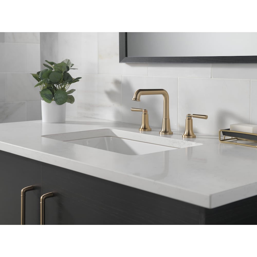 Robinet de salle de bain à deux poignées Saylor en bronze champagne