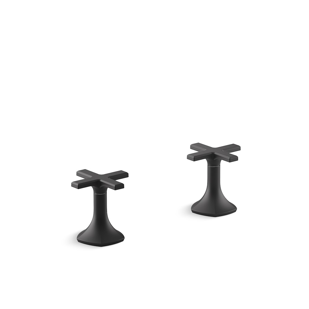 Occasion Deck-Mount Cross Bath Faucet Handles in matte black