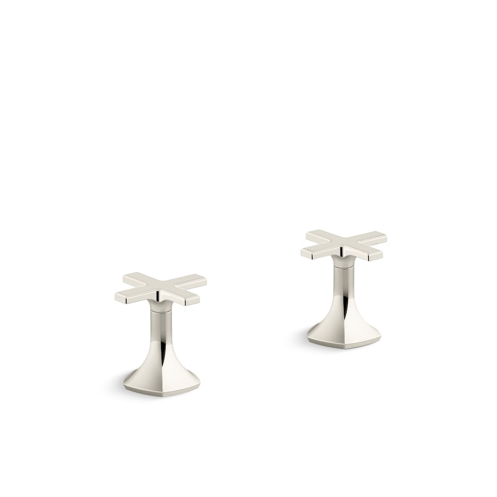 Occasion Deck-Mount Cross Bath Faucet Handles in polished nickel