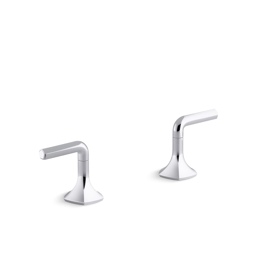 Occasion Deck-Mount Lever Bath Faucet Handles in polished chrome
