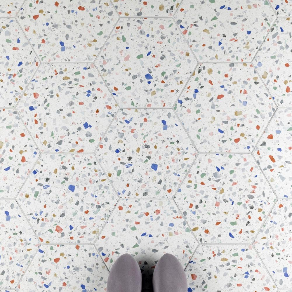 Carreaux de sol et de mur en porcelaine Venice Hex Colors Light de 8 5/8 po x 9 7/8 po (11,5 pi2/caisse)