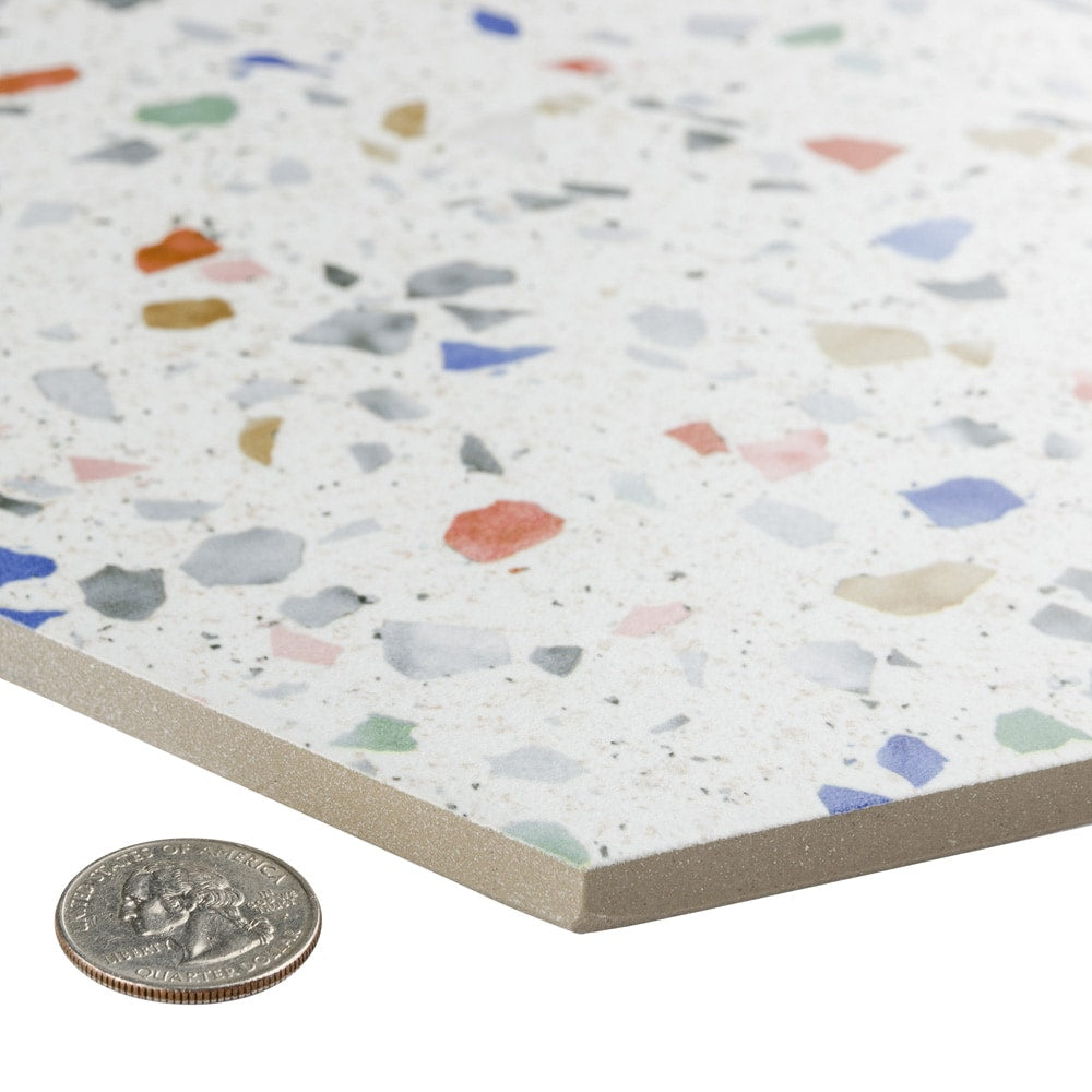 Carreaux de sol et de mur en porcelaine Venice Hex Colors Light de 8 5/8 po x 9 7/8 po (11,5 pi2/caisse)