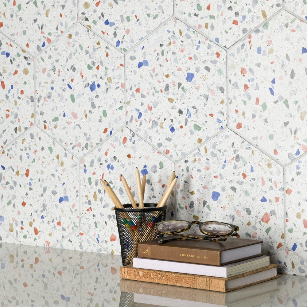 Carreaux de sol et de mur en porcelaine Venice Hex Colors Light de 8 5/8 po x 9 7/8 po (11,5 pi2/caisse)