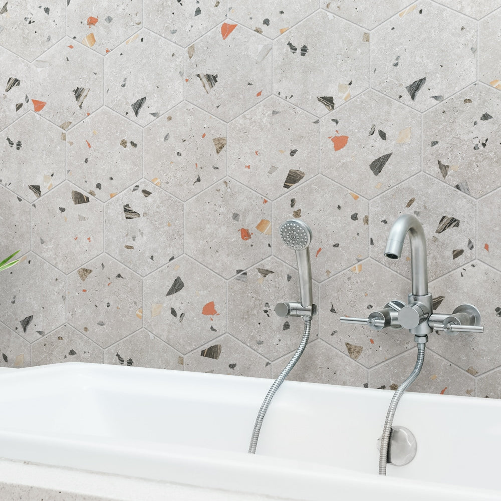 Sonar Hex Silver 8-5/8-inch x 9-7/8-inch Porcelain Floor and Wall Tile (11.5 sq. ft./Case)