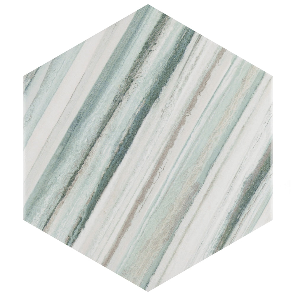 Flow Hex Green 8-5/8-inch x 9-7/8-inch Porcelain Floor and Wall Tile (11.5 sq. ft./Case)