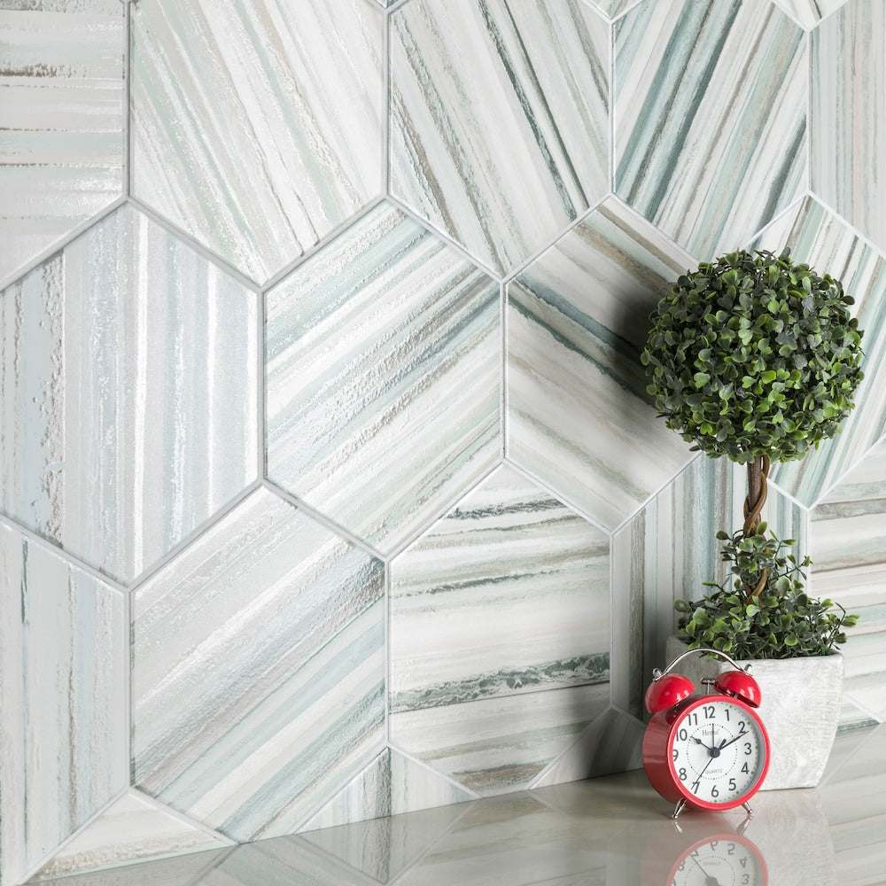 Flow Hex Green 8-5/8-inch x 9-7/8-inch Porcelain Floor and Wall Tile (11.5 sq. ft./Case)