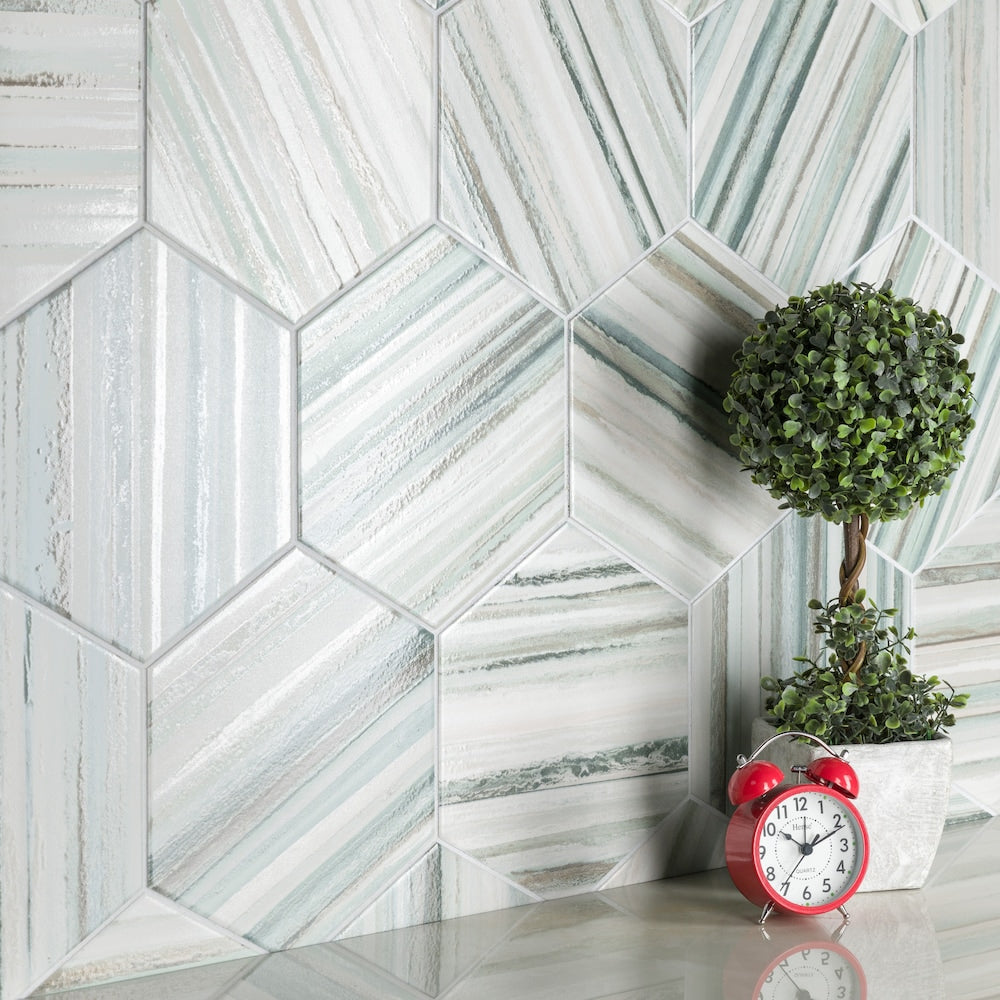 Flow Hex Green 8-5/8-inch x 9-7/8-inch Porcelain Floor and Wall Tile (11.5 sq. ft./Case)