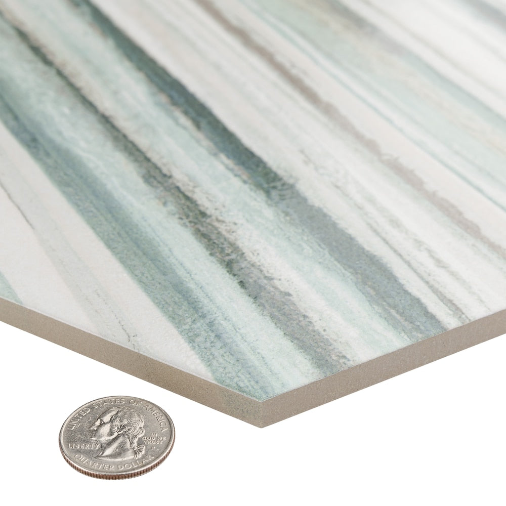 Flow Hex Green 8-5/8-inch x 9-7/8-inch Porcelain Floor and Wall Tile (11.5 sq. ft./Case)