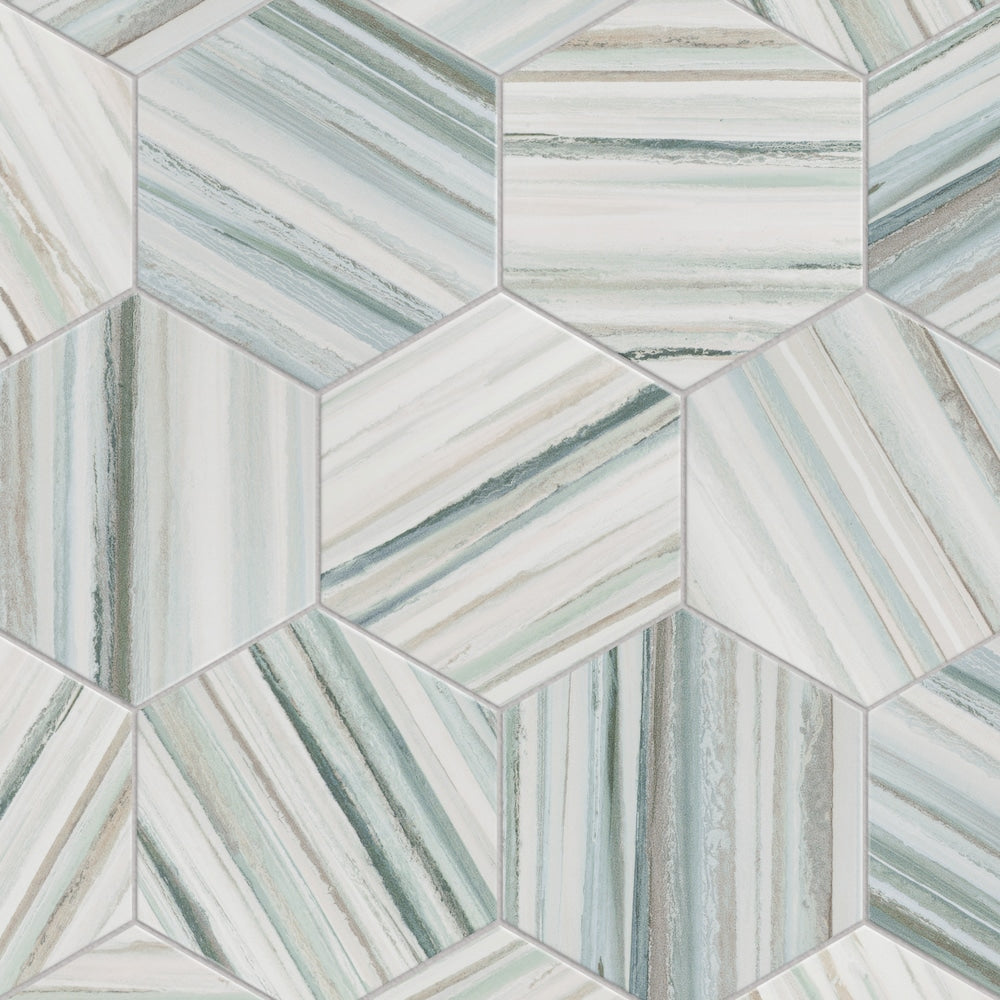 Flow Hex Green 8-5/8-inch x 9-7/8-inch Porcelain Floor and Wall Tile (11.5 sq. ft./Case)