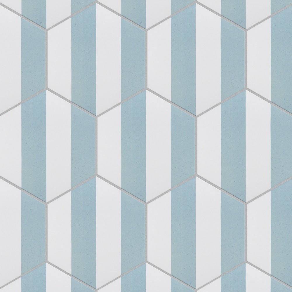 Porto Capri Hex Aqua 8-5/8-inch x 9-7/8-inch Porcelain Floor and Wall Tile (11.5 sq. ft./Case)