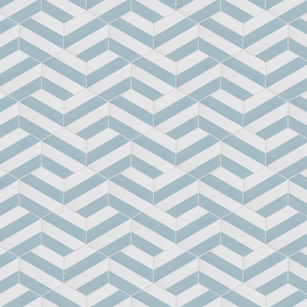 Porto Capri Hex Aqua 8-5/8-inch x 9-7/8-inch Porcelain Floor and Wall Tile (11.5 sq. ft./Case)