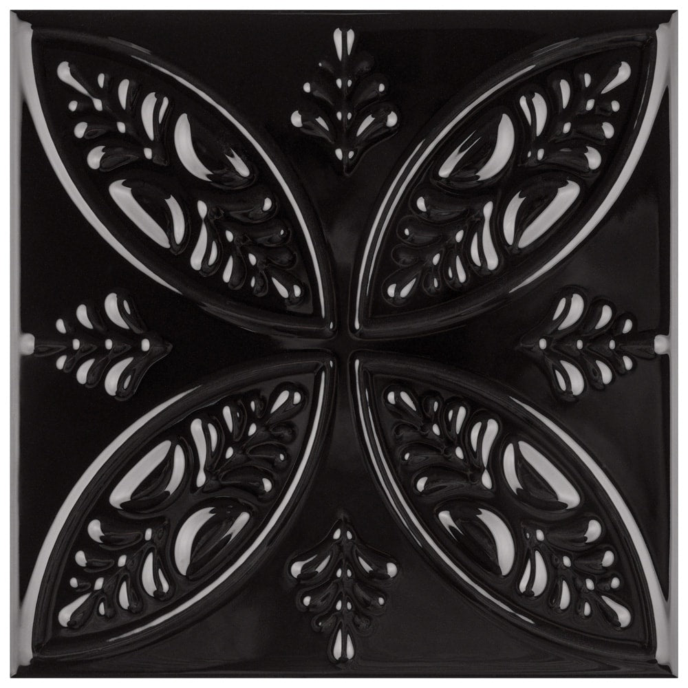 Carreaux muraux en céramique Trend Black de 7 7/8 po x 7 7/8 po (9,24 pi2/caisse)