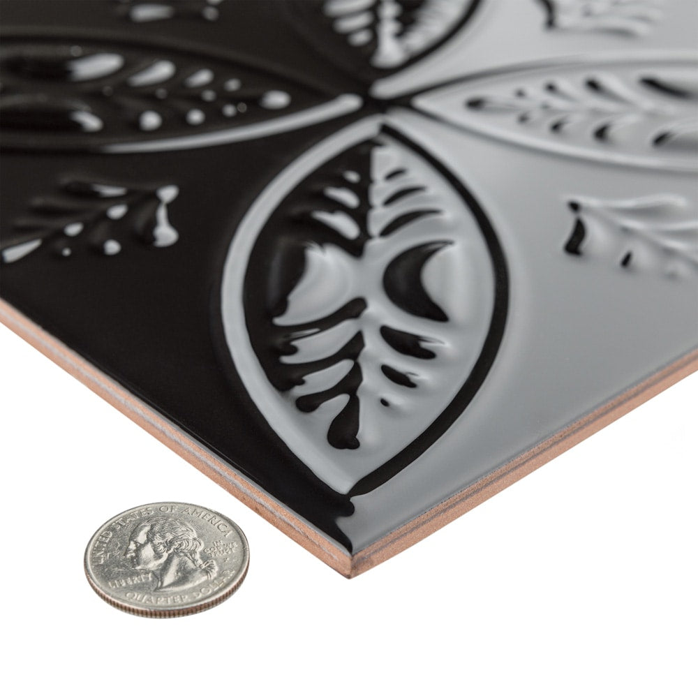 Carreaux muraux en céramique Trend Black de 7 7/8 po x 7 7/8 po (9,24 pi2/caisse)