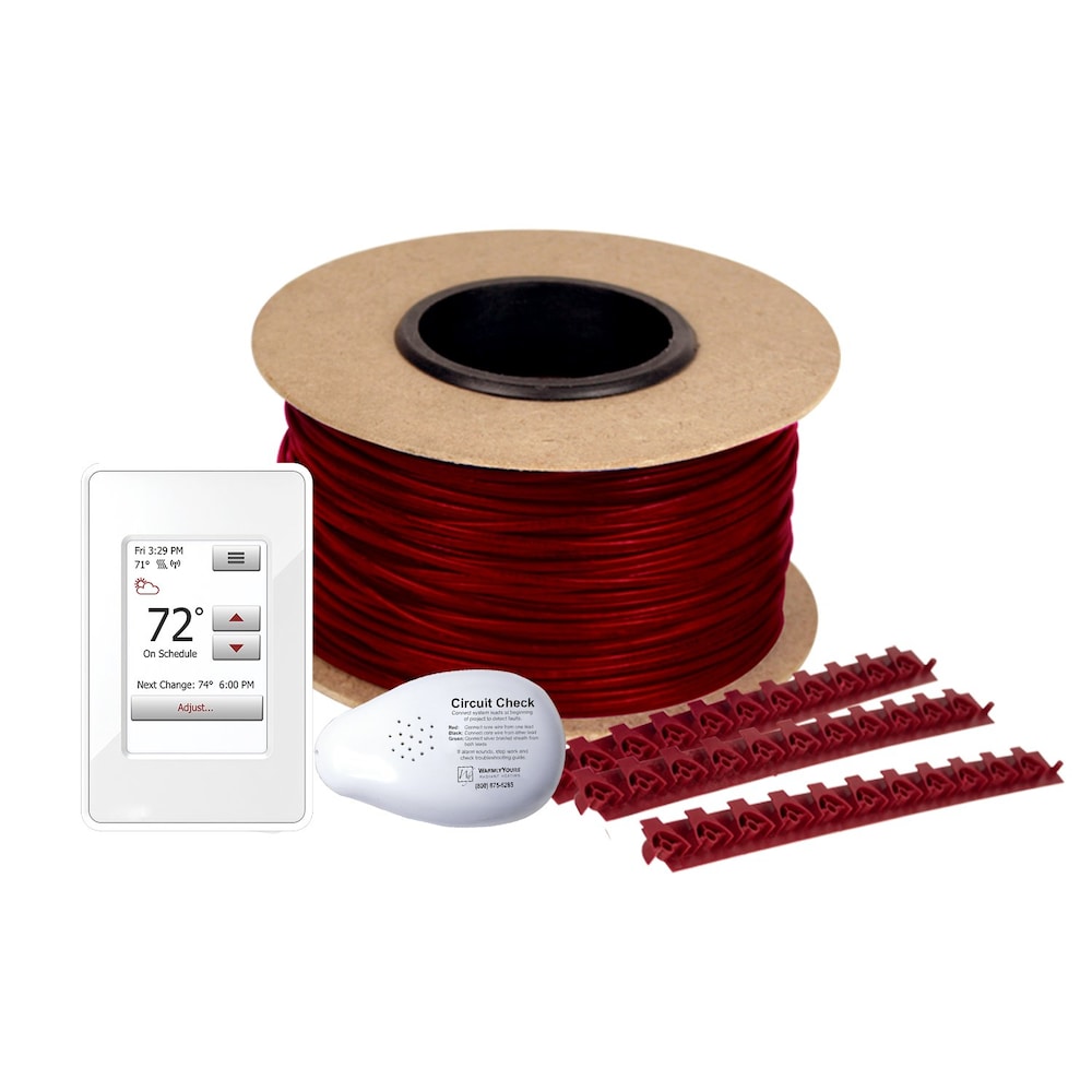 Cable Kit 675' with Strips nSpire Wifi Programmable Thermostat 169 sqft for Tile, Hardwood LVT 240V