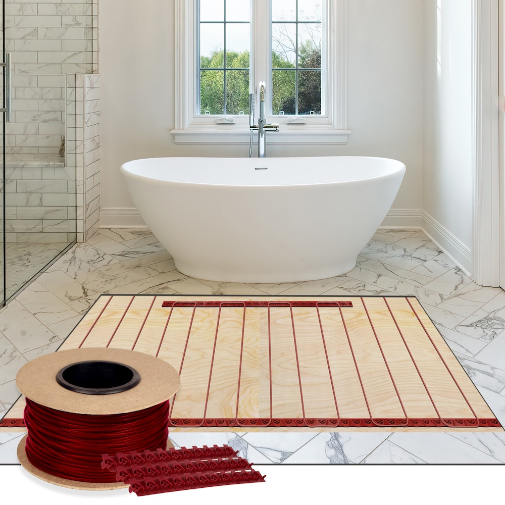 Cable Kit 749' with Strips nSpire Wifi Programmable Thermostat 188 sqft for Tile, Hardwood LVT 240V