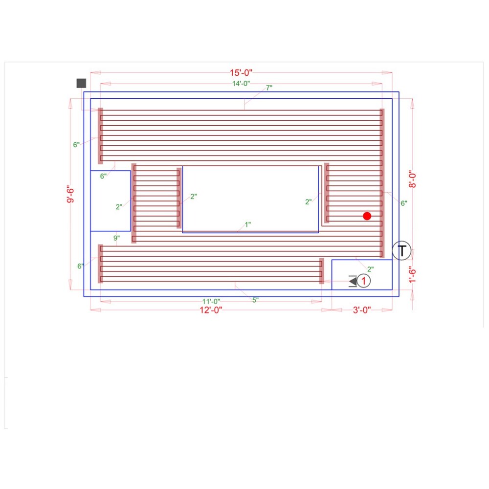 Cable Kit 375' with Strips & Non Programmable Thermostat (94 sq. ft) for Tile, Hardwood & LVT 120V