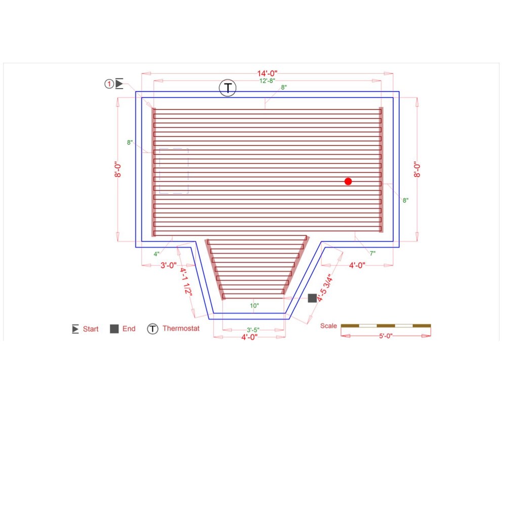 Cable Kit 435' with Strips & Non Programmable Thermostat (109 sq. ft) for Tile, Hardwood & LVT 240V