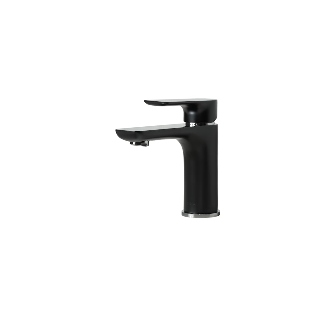Black Ice Single Hole Single-Handle Bathroom Faucet in Matte Black and Chrome