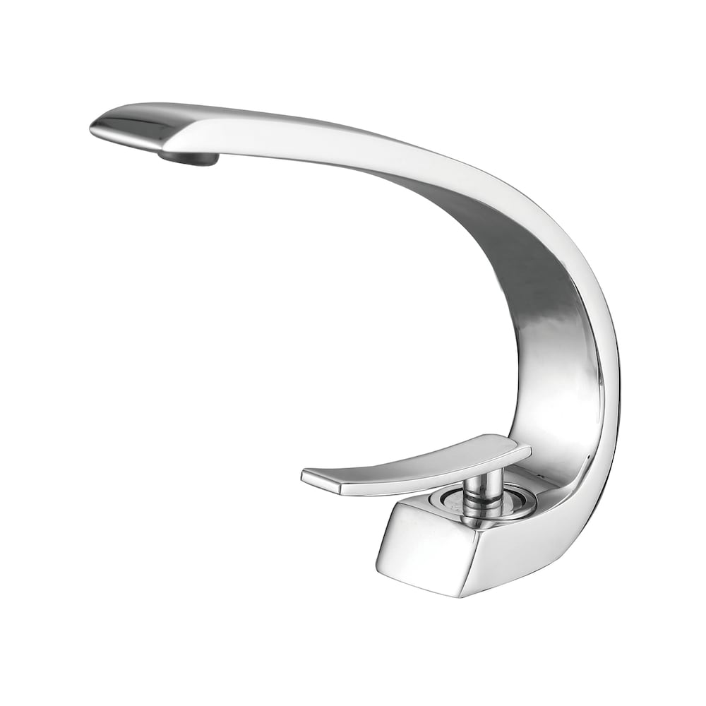 Robinet de salle de bain à poignée unique et trou unique en forme de G en chrome