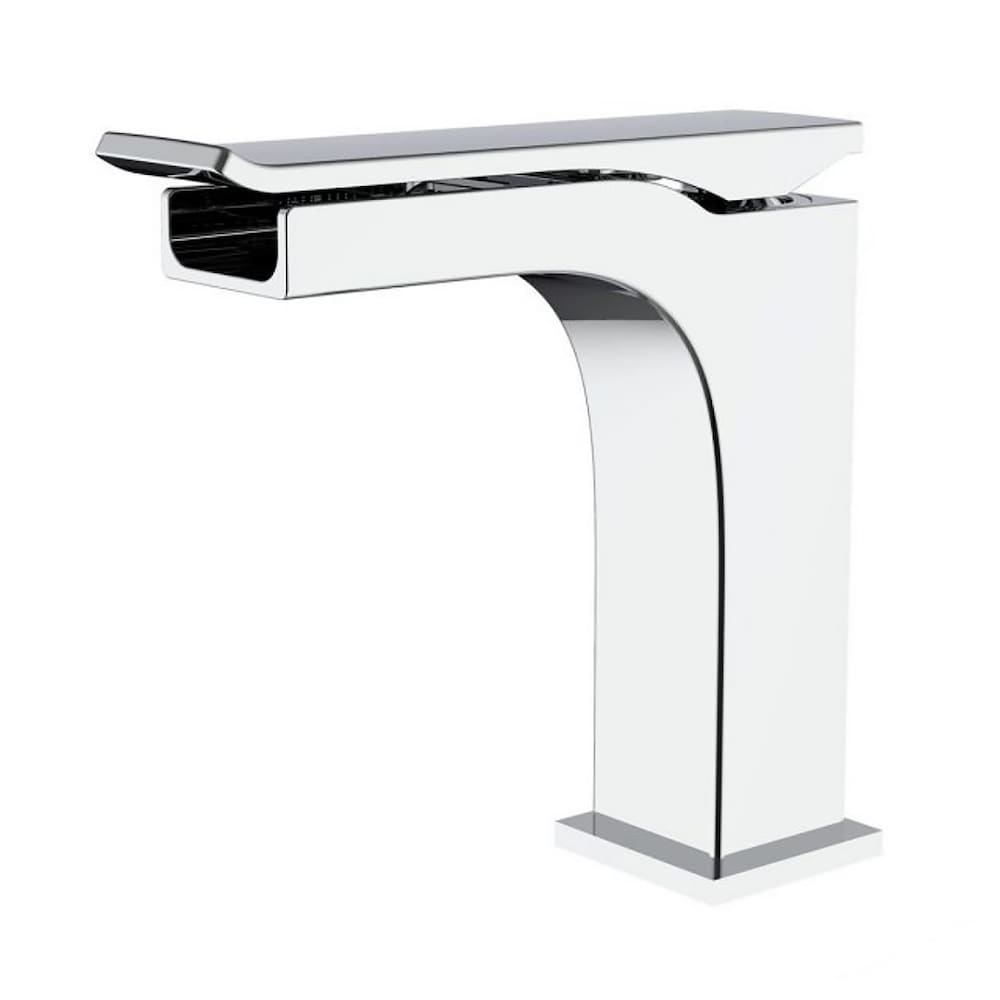 Robinet de salle de bain monotrou à poignée unique Lilia en chrome