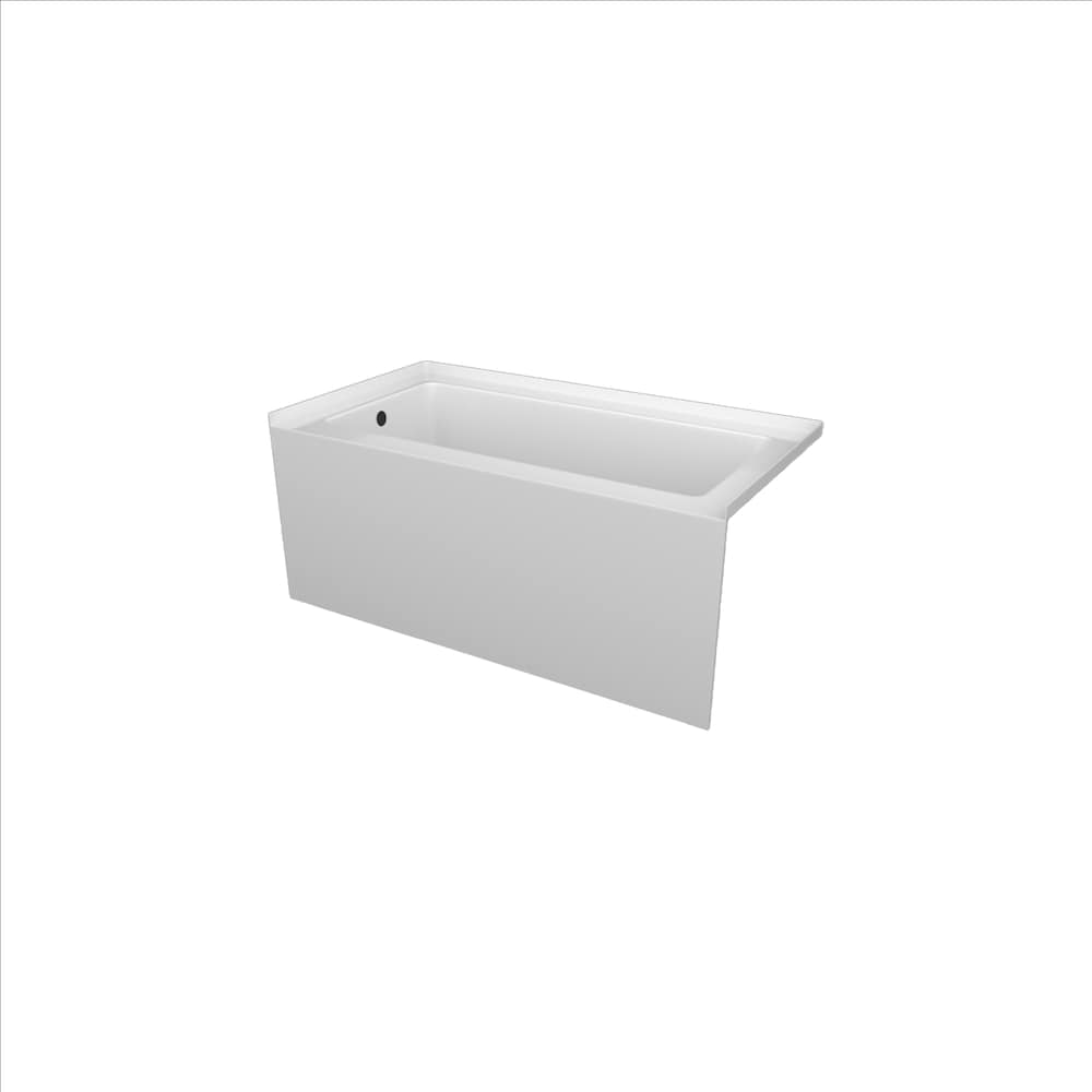 Baignoire à jupe unie LILY 60 pouces x 30 pouces, emplacement du drain à gauche