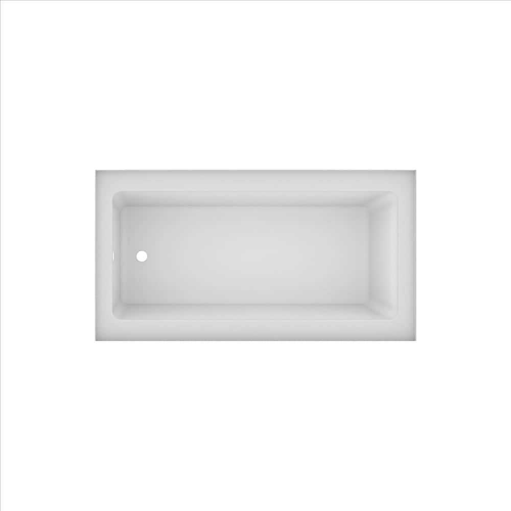 Baignoire à jupe unie TULIP 60 po x 34 po, emplacement du drain à gauche