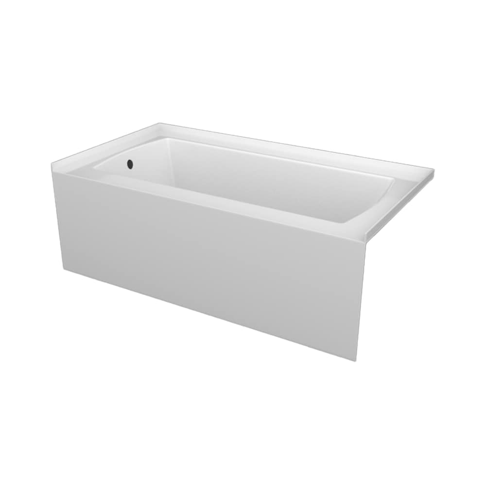 Baignoire CALLA 60 po x 32 po à jupe simple, emplacement du drain à gauche