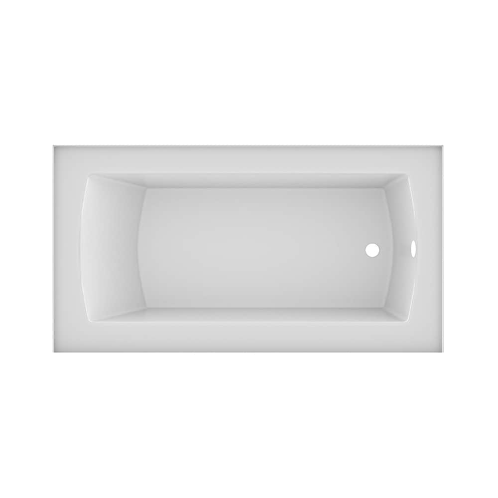 Baignoire CALLA 66 po x 32 po à jupe simple, drain à droite